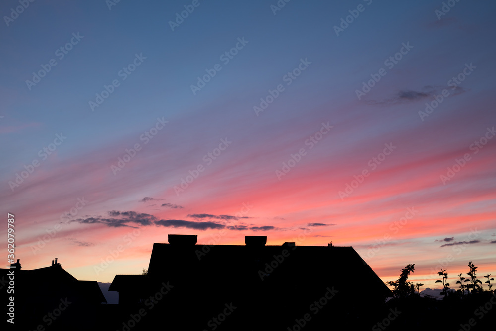 Beautiful Sunset sky and buildings silhouettes. Beautiful Sunset sky and buildings silhouettes.
