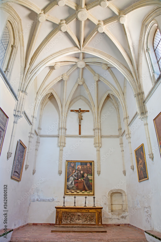 GRANADA, SPAIN - MAY 31, 2015: The Capilla de Brickss gothic chapel in Monasterio de la Cartuja.