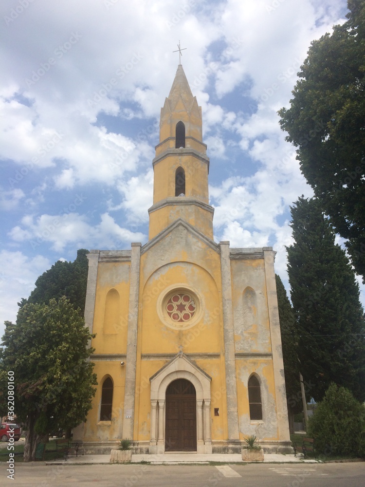 Neogothic church in Valtura, Croatia
