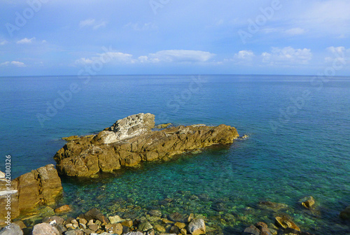 seascape with rocks and stones in summer