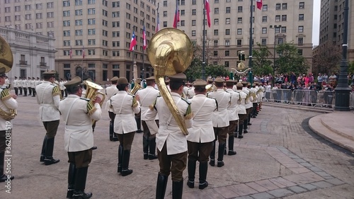 Presentation of the martial band of La Moneda Palace