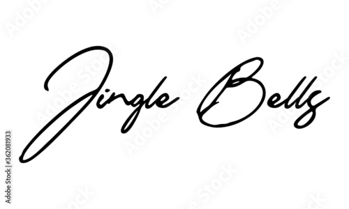Jingle Bells  Handwritten Font Typography Text Festive Quote
on White Background