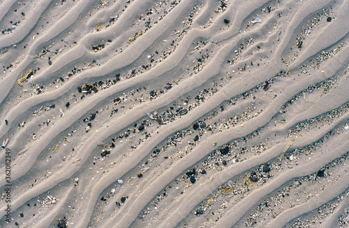 Seabed with wave ridges