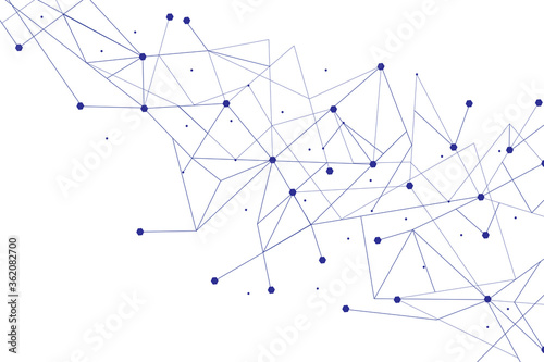 Network abstract connection isolated on white background. Network technology background with dots and lines for backdrop and ai design.Modern abstract concept.Vector illustration of network technology