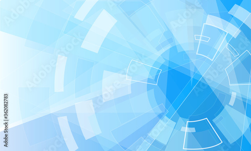 Abstract technology background. Elegant white blue texture background for web site, tech design and backdrop. Creative circle and circuit technology solutions with gear. Abstract vector illustration