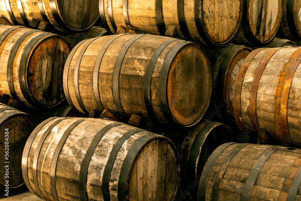 Wine barrels on old cellar