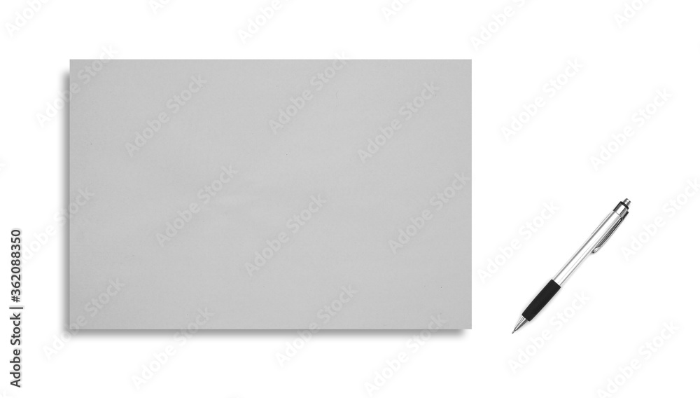 sheet paper with pen on white background with copy space for text sheet paper with pen on white background with copy space for text