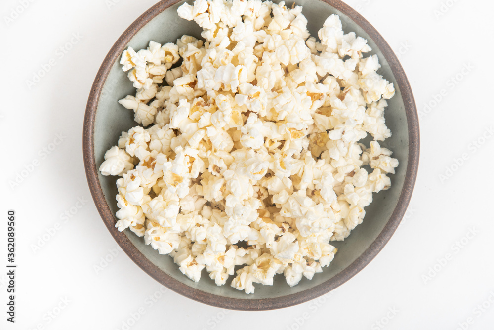Popcorn In A Ceramic Bowl Popcorn In A Ceramic Bowl