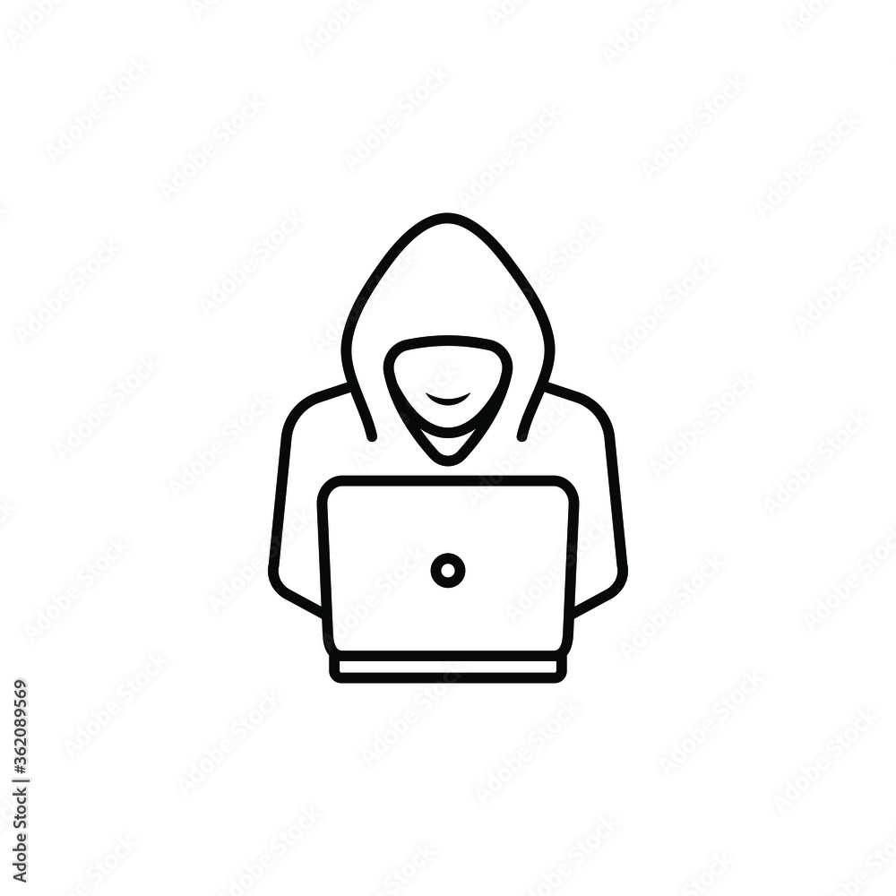 Hacker icon design isolated on white background