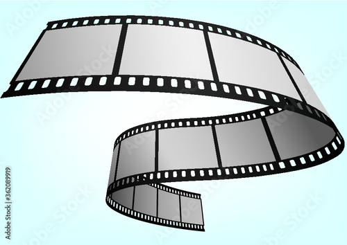 Cinema, movie and photography 35mm film strip template.  Vector 3D elements.