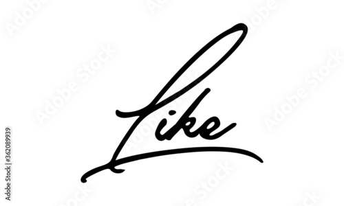 Like Handwritten Font Calligraphy Black Color Text on White Background