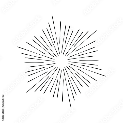 Vintage sunburst  explosion doodles isolated on white background EPS Vector Abstract