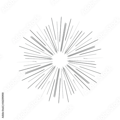 Vintage sunburst  explosion doodles isolated on white background EPS Vector Abstract