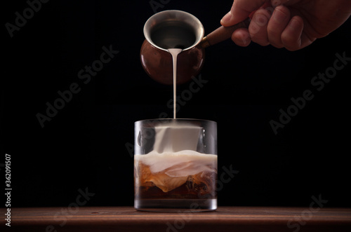 White Russian finished with cream