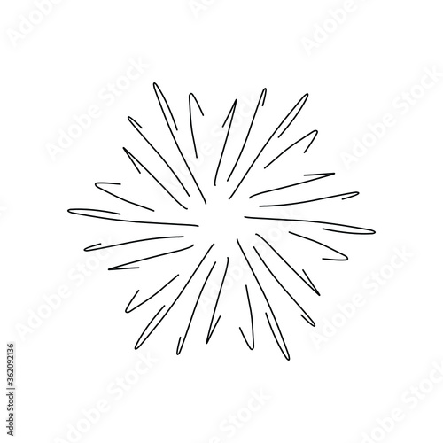 Vintage sunburst  explosion doodles isolated on white background EPS Vector Abstract