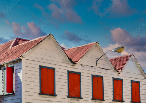 Red Shutters and Roof at Dusk © dbvirago