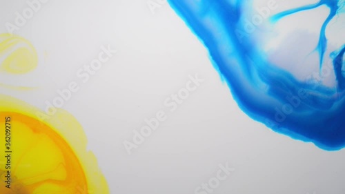 Abstract yellow blue background or wallpaper for screen, blue and yellow waves meet each other and stay still