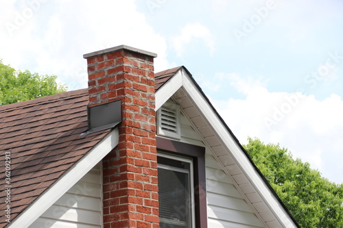 Canvas Print roof and chimney