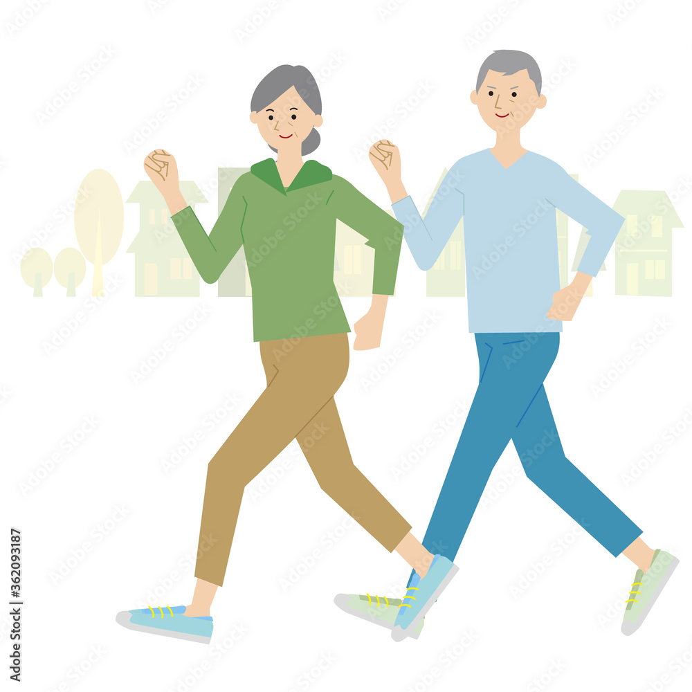 Obraz premium ジョギングをする高齢者夫婦