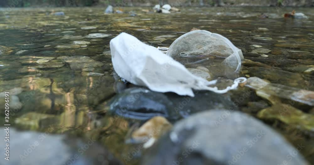 industrial pollution of nature and river freshwater effects of pandemi covid corona virus