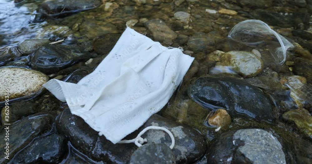 industrial pollution of nature and river freshwater effects of pandemi covid corona virus