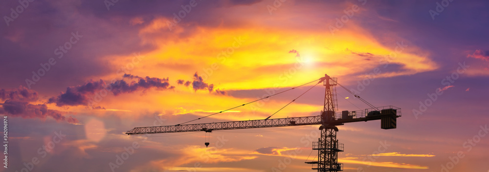 Fototapeta premium sunset crane