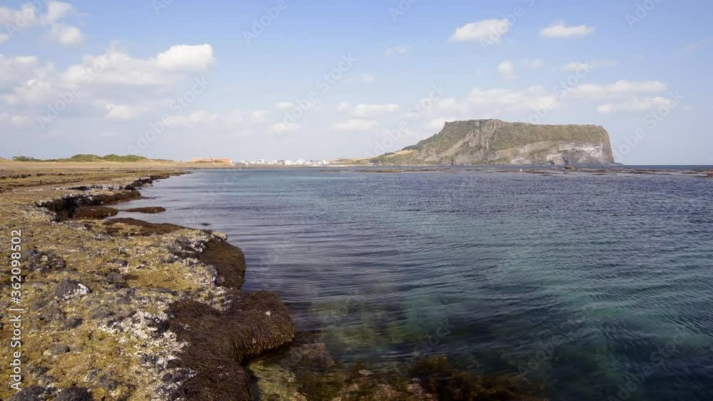 Seongsan Ilchulbong, famous for its sunrise, is a famous tourist attraction in Jeju Island, Korea.