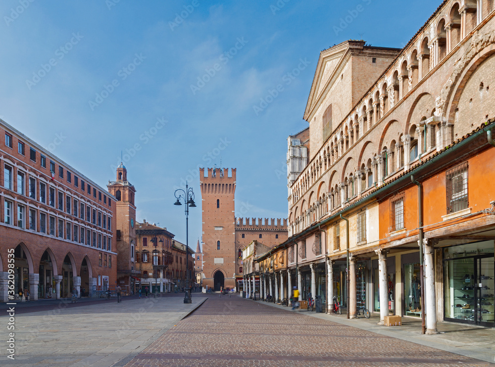 Ferrara - The square Piazza Trento Trieste.