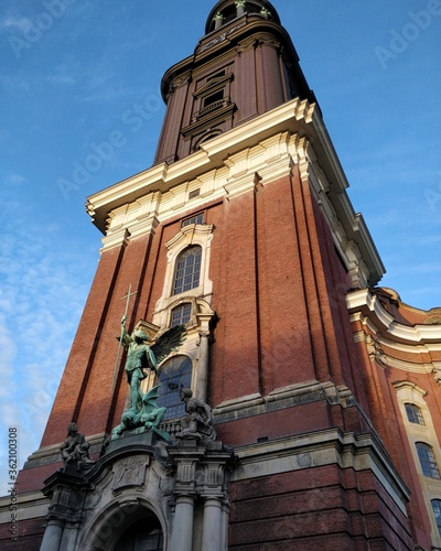 The St. Michael's Church in the city of Hamburg Germany.