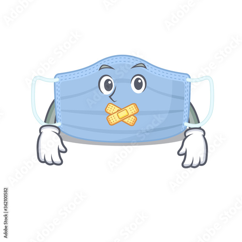 Surgical mask cartoon character style having strange silent face