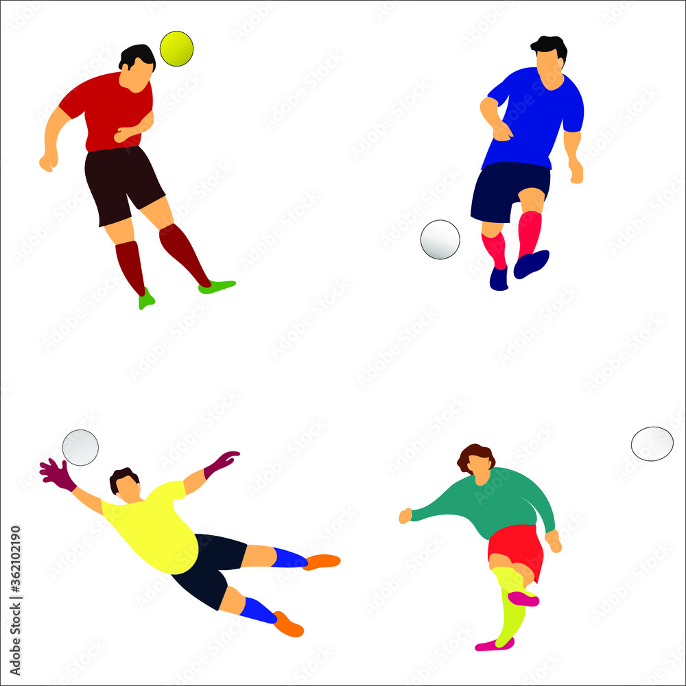 soccer players vector