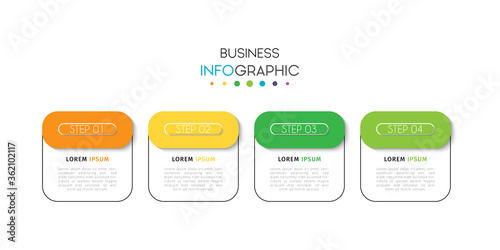 Business infographic element with options, steps, number vector template design