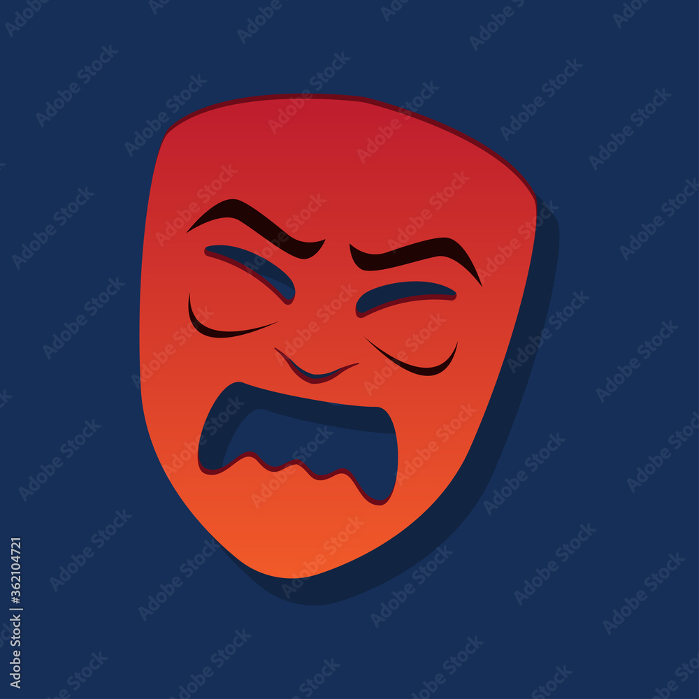 theatrical mask frown expression. vector illustration theatrical mask frown expression. vector illustration