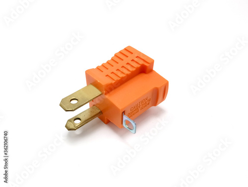 Orange two prong electrical plug