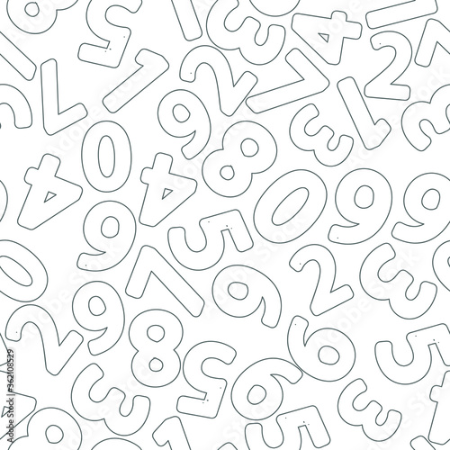 Seamless pattern with numbers for school design.