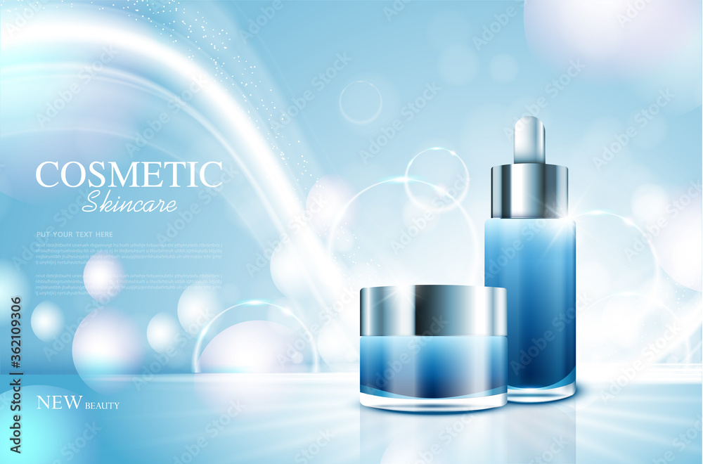 cosmetic product poster, bottle package design with moisturizer cream or liquid, sparkling background with glitter polka, vector design.. cosmetic product poster, bottle package design with moisturizer cream or liquid, sparkling background with glitter polka, vector design..