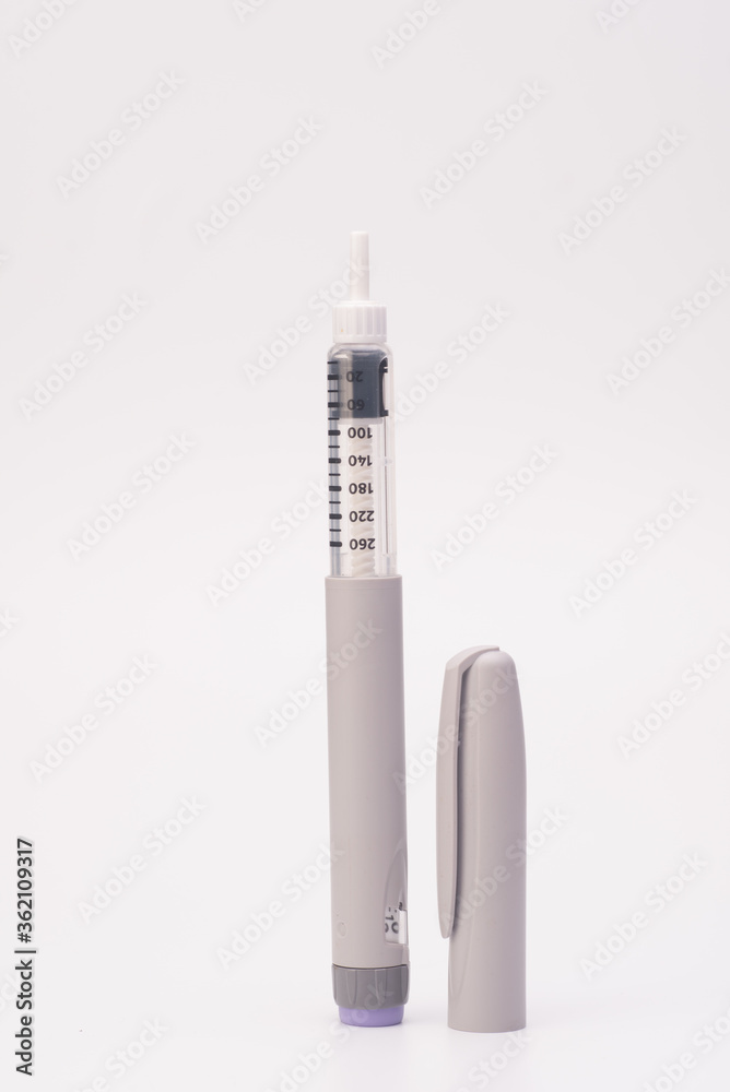 Insulin pen isolated over white Insulin pen isolated over white