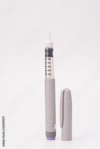 Insulin pen isolated over white
