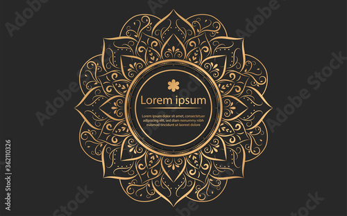 Circle flower of mandala with vintage floral style, Vector mandala Oriental pattern, Hand drawn decorative element. Unique design with petal flower. Concept relax and meditation use for page logo book