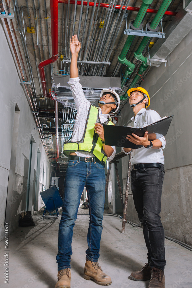 custom made wallpaper toronto digitalProject engineer, engineer and architect working on construction site, construction site engineer working on and inspect blueprint of project