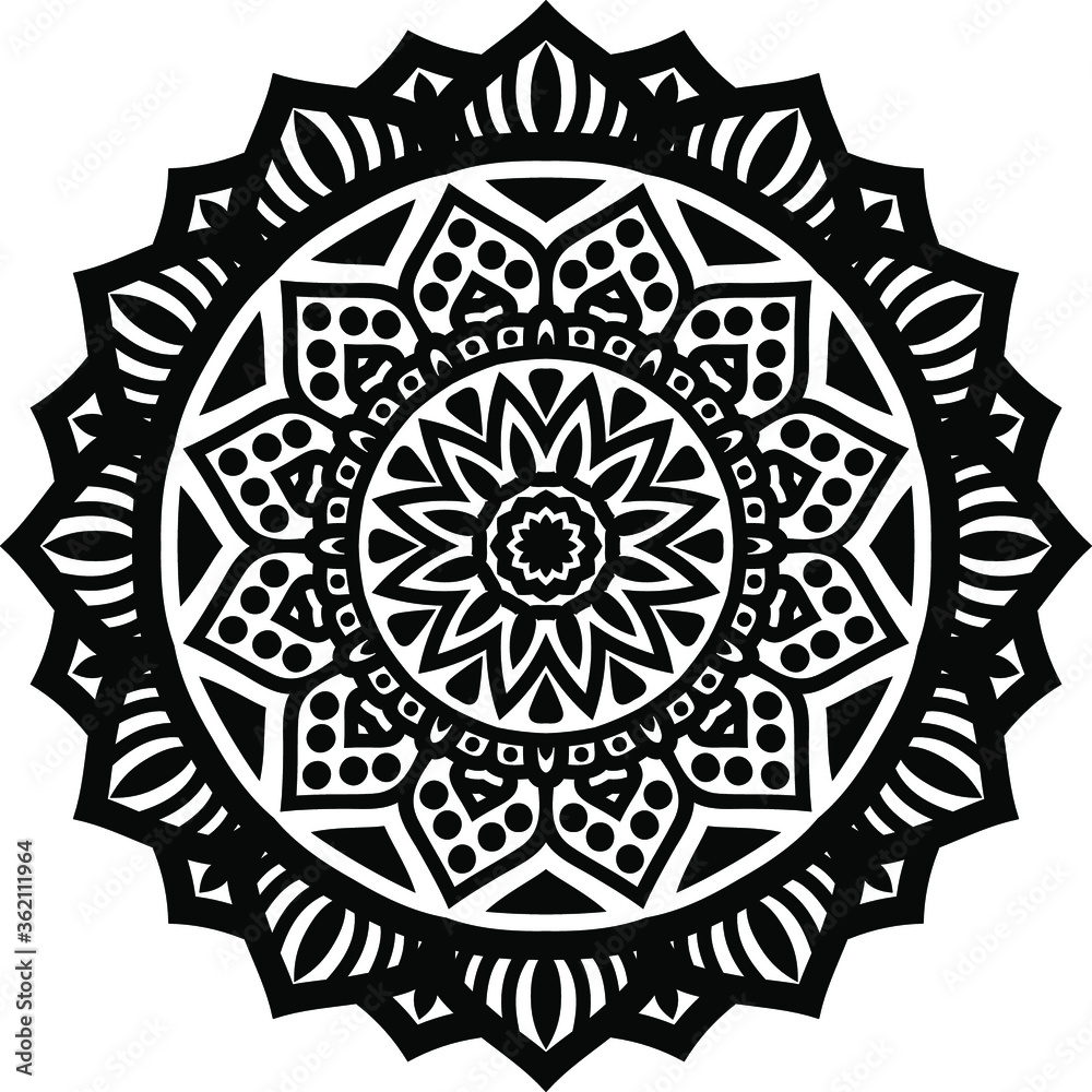 Circular pattern mandala art 
