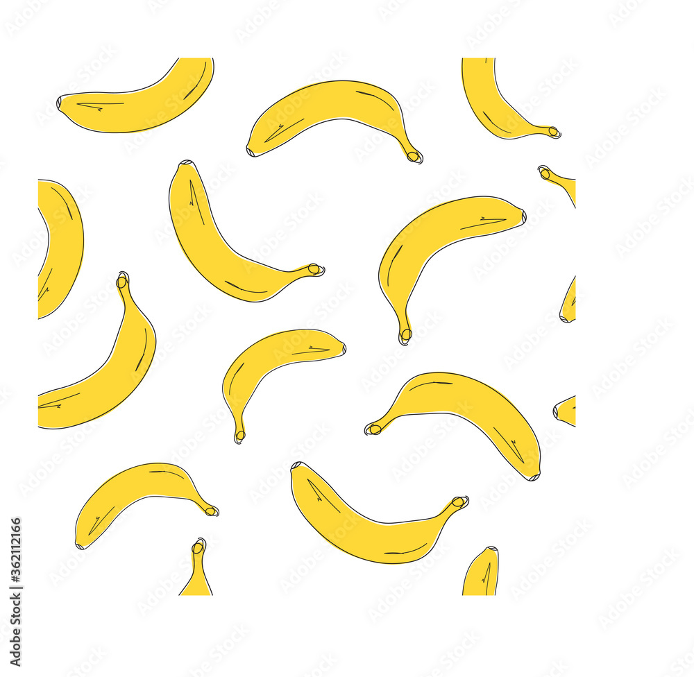 Cartoon bananas - seamless texture. Doodle
