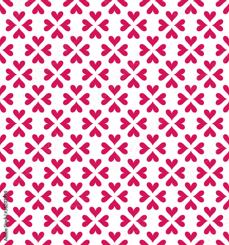 Magenta Pink Heart Seamless Repeat Pattern