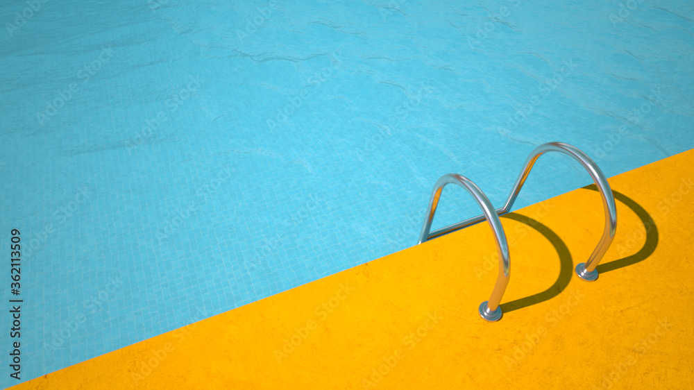 Pool in blue and yellow