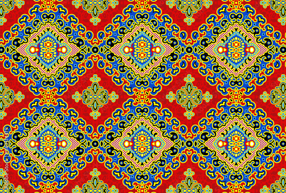 digital hankie design pattern for textile print illustration background 3d motif