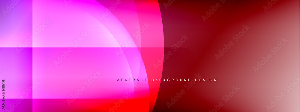 Fototapeta premium Vector abstract background - circle and cross on fluid gradient with shadows and light effects. Techno or business shiny design templates for text