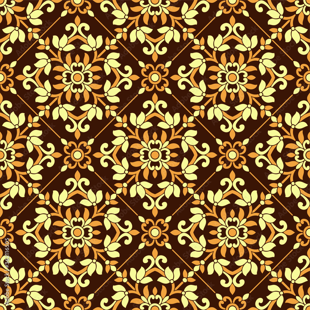 Seamless vintage damask pattern design