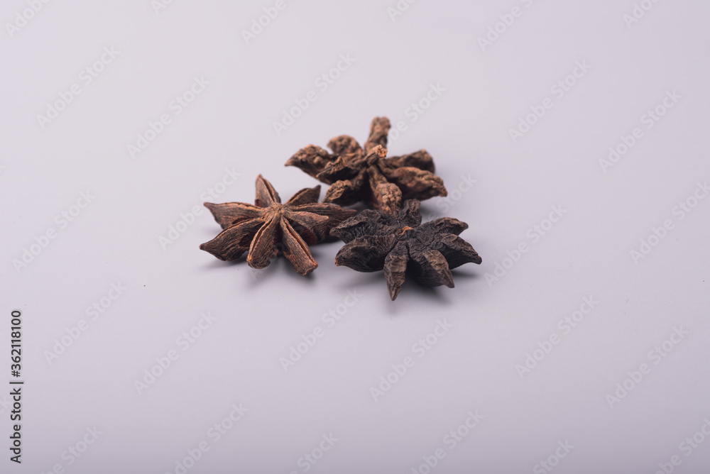 Star anise isolated over grey background