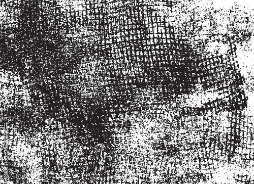 Grunge texture of soft gauze cotton fabric. Abstract monochrome background of coarse crumpled fabric. Vector illustration.