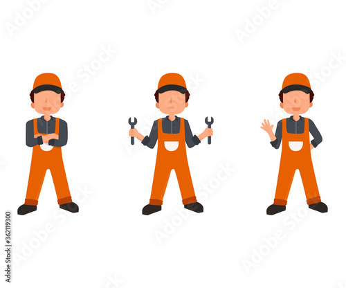 set of funny cartoon builder